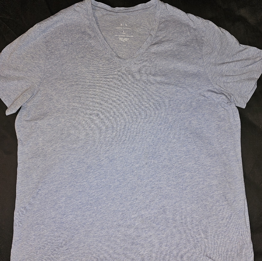 A/X Armani Exchange light blue V neck shirt